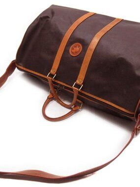 HUNTING WORLD Boston bag Brown beige gold Women Authentic secondhand